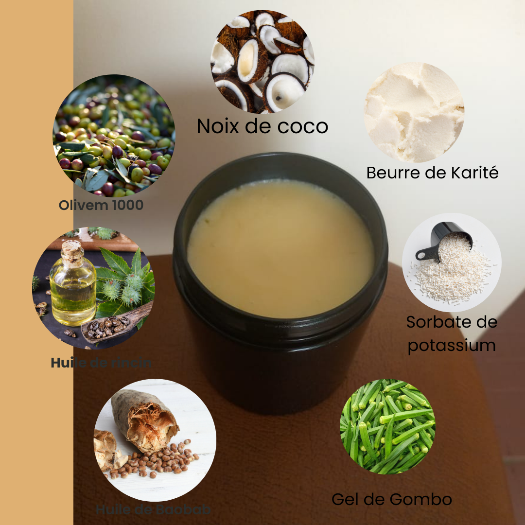 Crème capillaire, conditioneur, soins sans rinçage, démélant, curl cream (LuxeTrio) AZAELY pour les cheveux texturés, bouclés, afro et frisés