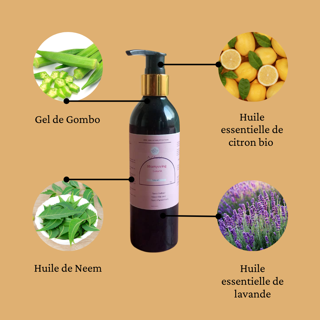 Shampooing (Luxuria) pour les cheveux texturés, bouclés, afro et frisés en manque d'hydratation