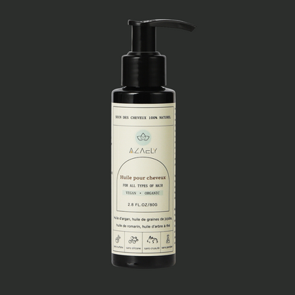 Huile capillaire (AZAELY) pour cheveux abimés, cassant, ternes