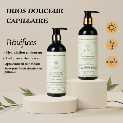 Duos Douceur Capillaire : Shampooing & Après - Shampooing AZAELY pour cheveux abimés et secs