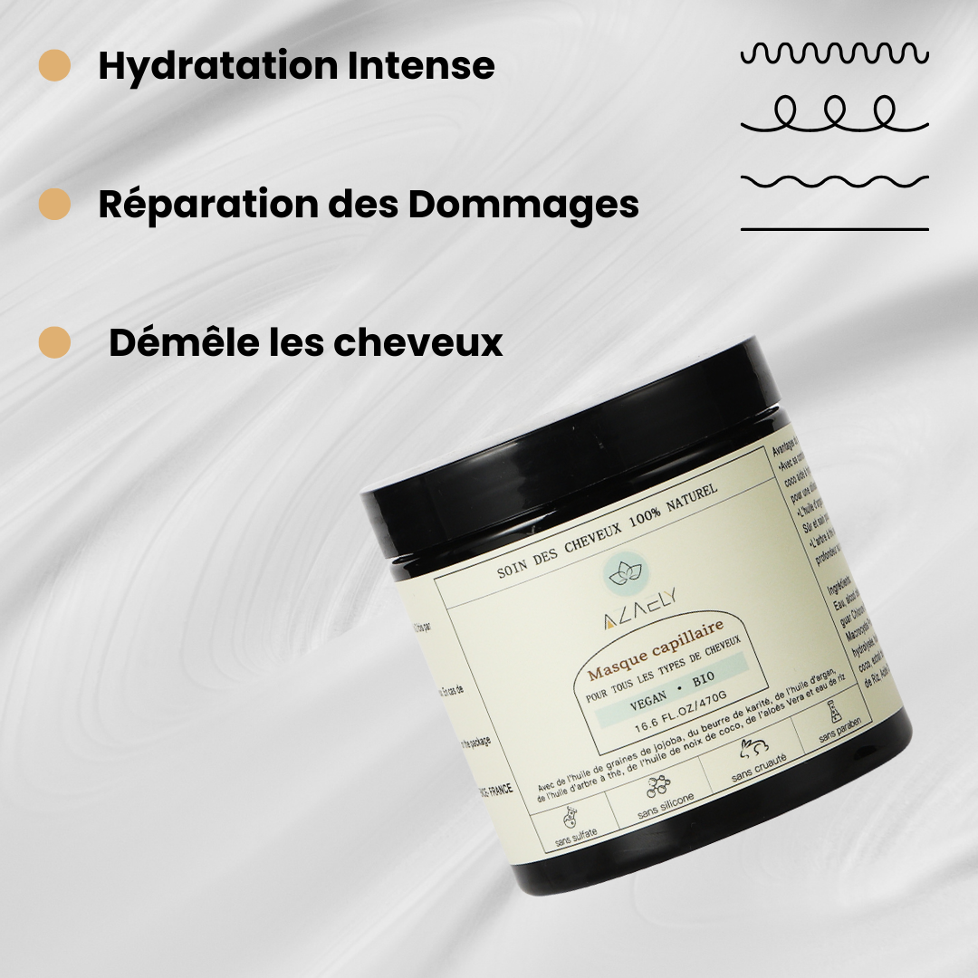 Masque Capillaire (AZAELY) pour réparation, hydration et nourris en  profondeur