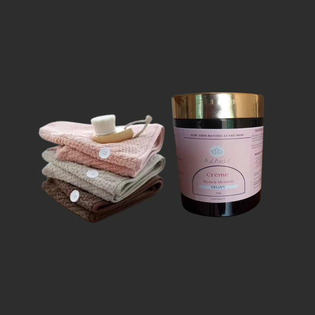 Kit Céleste : Baume hydratant (Hydra-Mousse) & Serviette Microfibre, absorbante