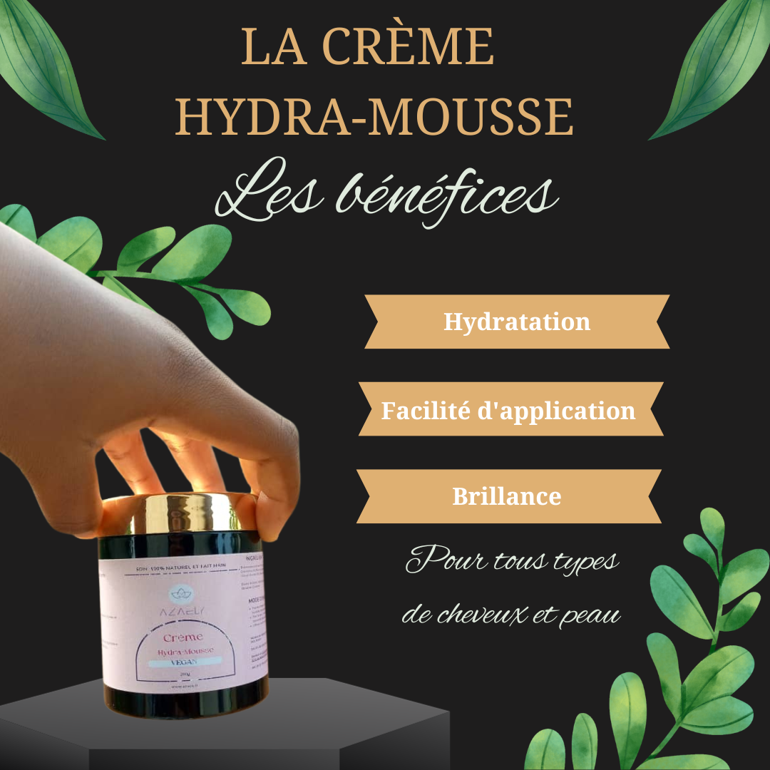 Le baume hydratant (Hydra-Mousse) AZAELY pour peau séche et cheveux secs