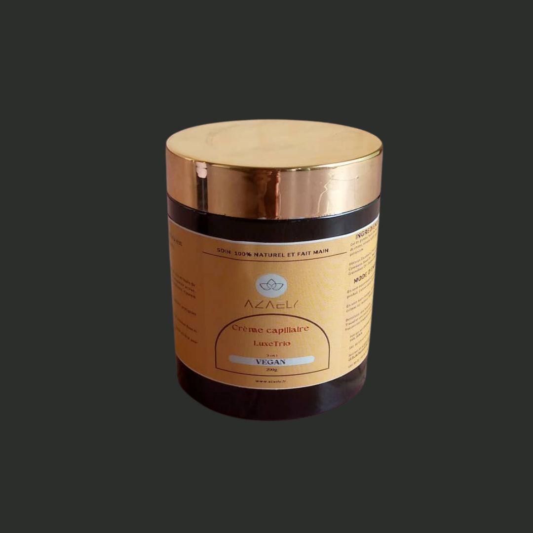 Crème capillaire, conditioneur, soins sans rinçage, démélant, curl cream (LuxeTrio) AZAELY pour les cheveux texturés, bouclés, afro et frisés