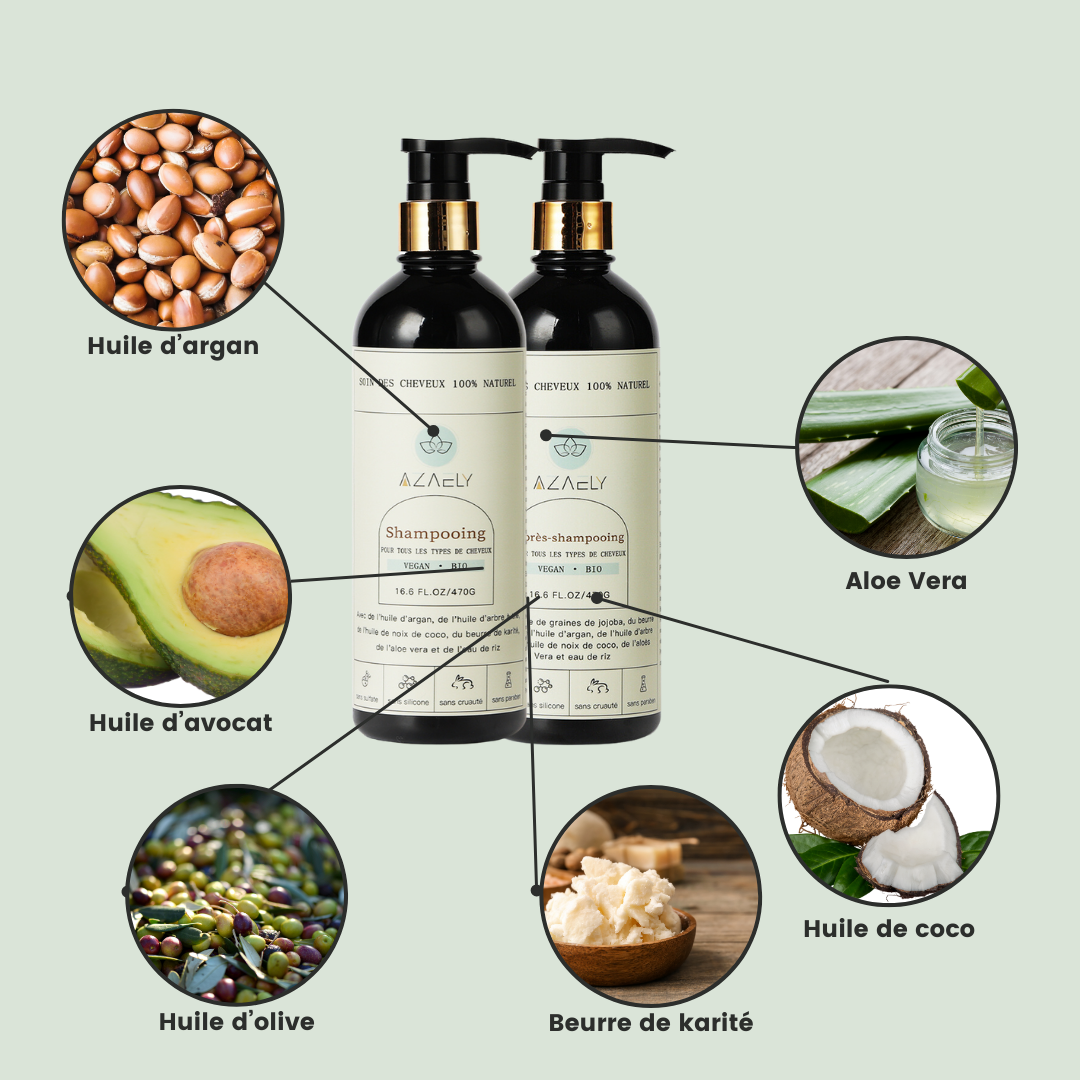 Duos Douceur Capillaire : Shampooing & Après - Shampooing AZAELY pour cheveux abimés et secs