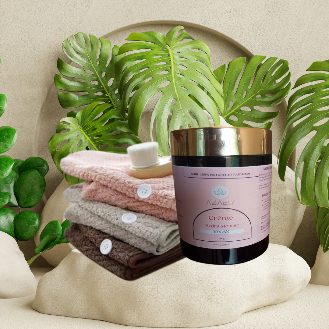 Kit Céleste : Baume hydratant (Hydra-Mousse) & Serviette Microfibre, absorbante