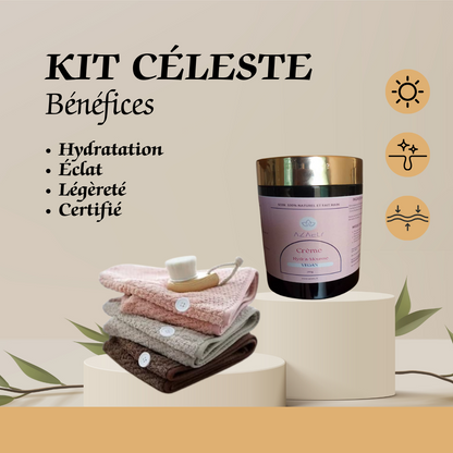 Kit Céleste : Baume hydratant (Hydra-Mousse) & Serviette Microfibre, absorbante
