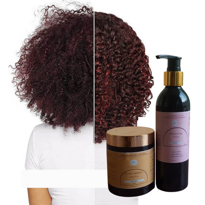 Kit Curluxe AZAELY : Shampoing hydratation intence (Luxuria) & Crème capillaire (LuxeTrio) pour cheveux bouclés, texturés, afro, frisés