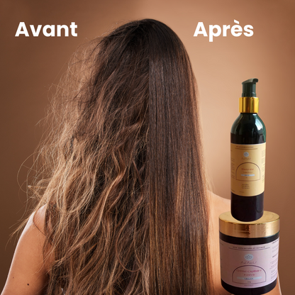 Kit Revitalia AZAELY : Shampooing (VoluBrillance) & le soin capillaire (FortiSoin) pour des cheveux sains, fort, brillance, et volumineux