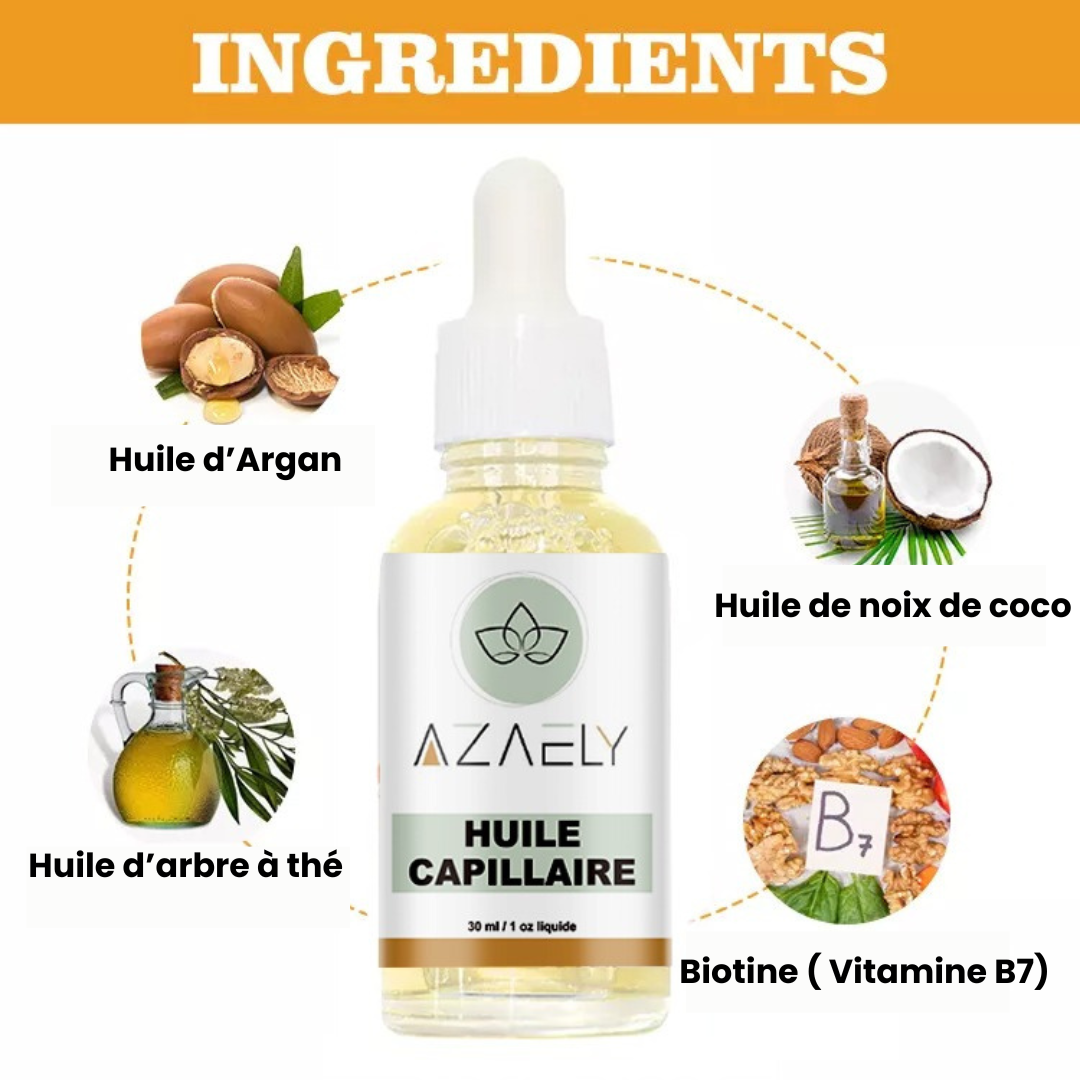 Huile capillaire (AZAELY) pour cheveux des cheveux éclatants