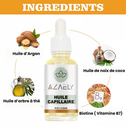 Huile capillaire (AZAELY) pour cheveux des cheveux éclatants