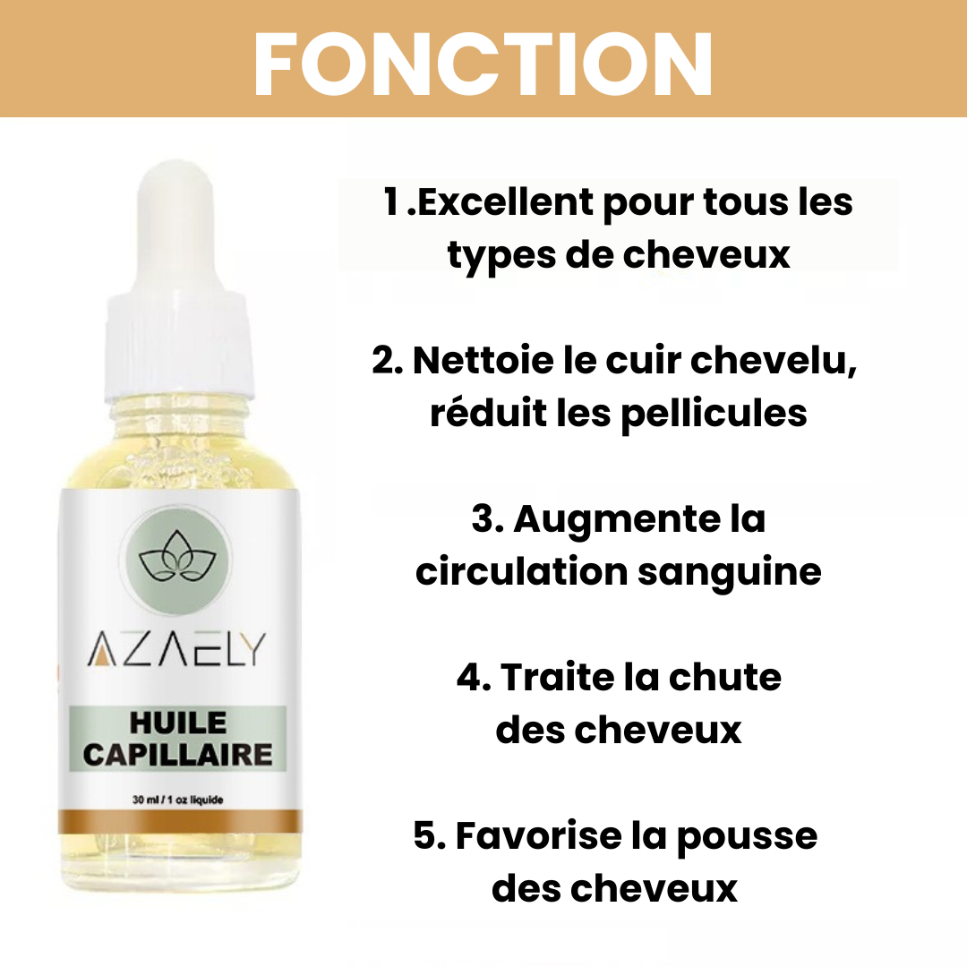 Huile capillaire (AZAELY) pour cheveux des cheveux éclatants
