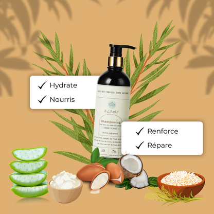 Shampooing AZAELY pour cheveux abimés, secs,ternes et cassants