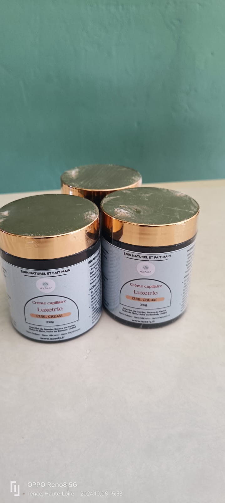 Crème capillaire, conditioneur, soins sans rinçage, démélant, curl cream (LuxeTrio) AZAELY pour les cheveux texturés, bouclés, afro et frisés