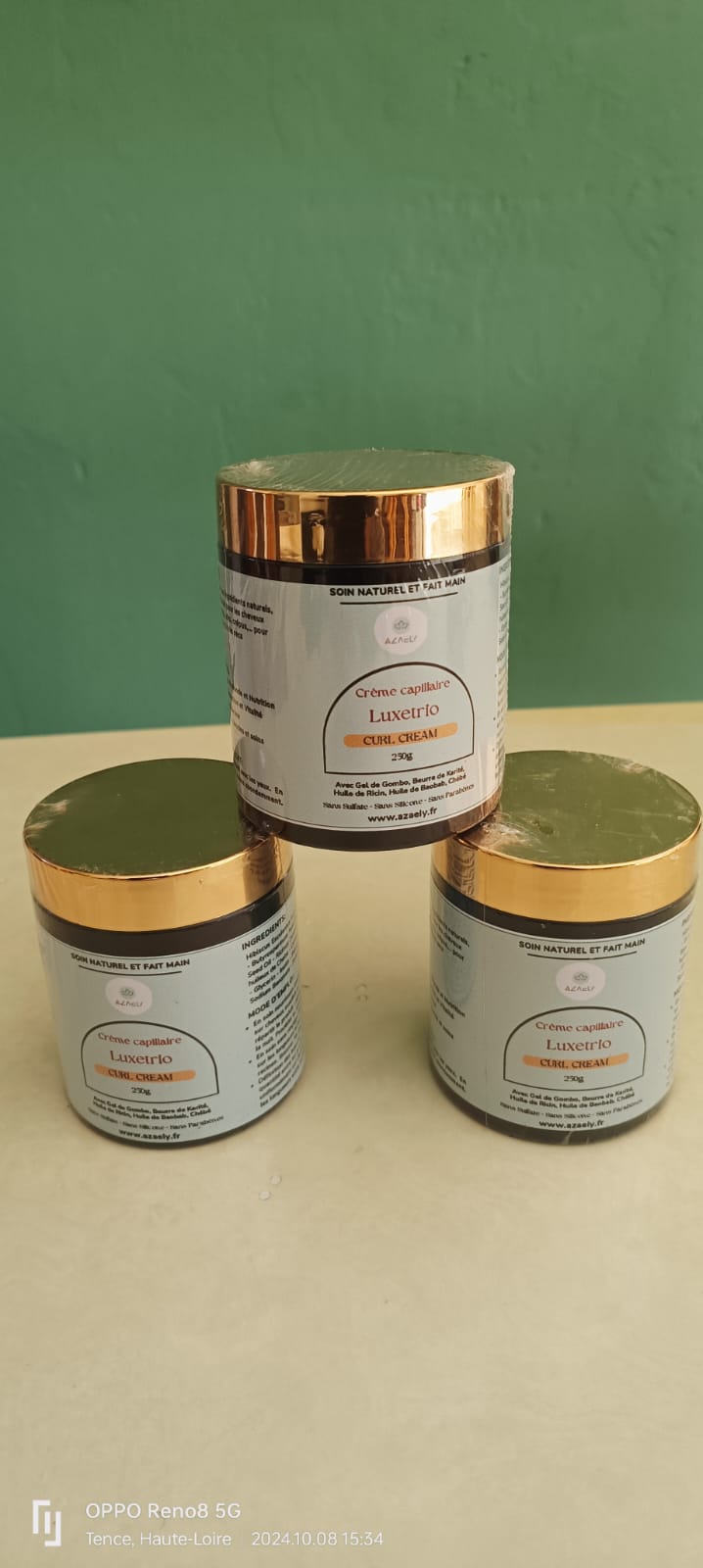 Crème capillaire, conditioneur, soins sans rinçage, démélant, curl cream (LuxeTrio) AZAELY pour les cheveux texturés, bouclés, afro et frisés