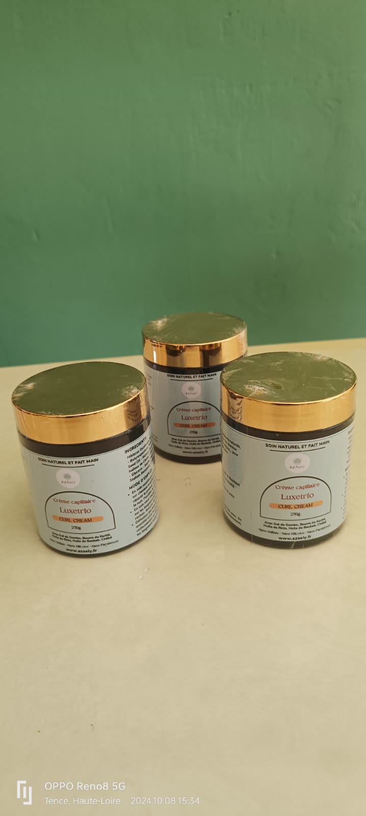 Crème capillaire, conditioneur, soins sans rinçage, démélant, curl cream (LuxeTrio) AZAELY pour les cheveux texturés, bouclés, afro et frisés